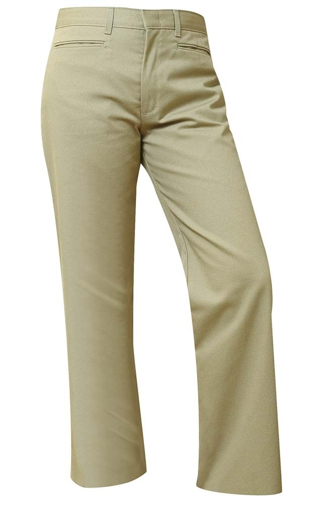 Girls Slash Pocket Pants- Solid Color- Flat Front-Khaki
